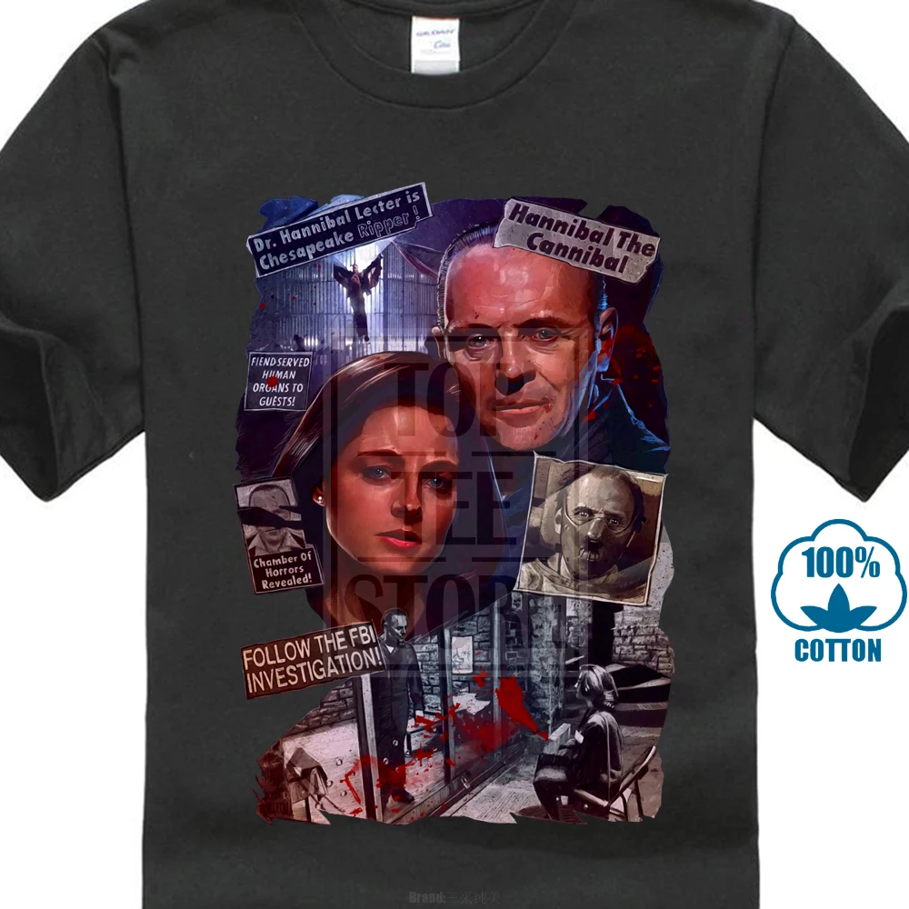 Футболка Hannibal The Cannibal черная все размеры от S до 4Xl Энтони Хопкинс 025549|Мужские