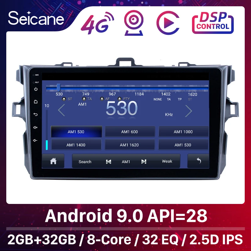 Автомобильное радио Seicane 2Din с GPS для Toyota Corolla 2006-2012 гг., Android 9,0, 9 дюймов, 1080P, сенсорный экран, мультимедийный плеер, поддержка резервной камеры
Автомобильное радио Seicane 2Din с GPS для Toyota Corolla 2006-2012 гг., Android 9,0, 9 дюймов, 1080P, сенсорный экран, мультимедийный плеер, поддержка резервной камеры