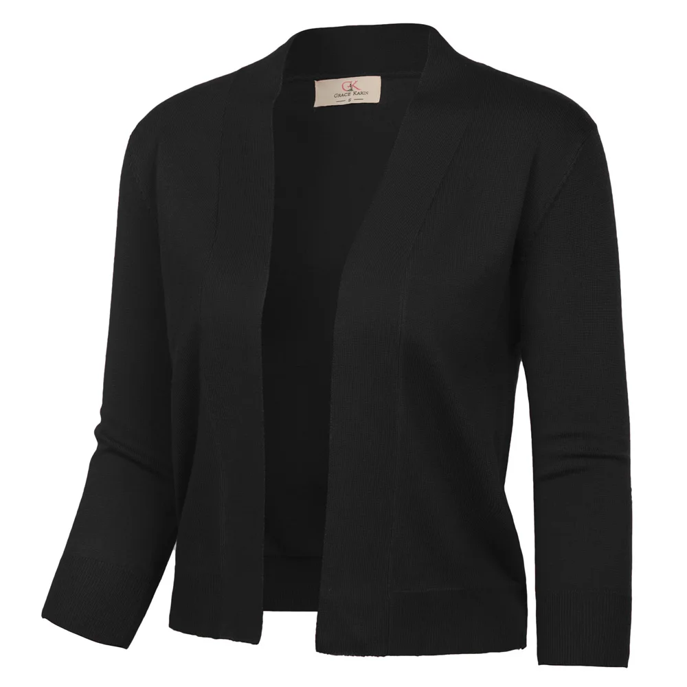 Grace Karin 3/4 Sleeve Cropped Cardigan Sweater Women's Elegant Shrugs For Dress Knitwear Open Front Crocheted Bolero Jacket A50
Grace Karin 3/4 Sleeve Cropped Cardigan Sweater Women's Elegant Shrugs For Dress Knitwear Open Front Crocheted Bolero Jacket A50