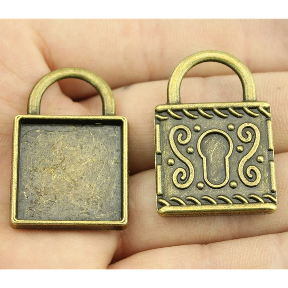 WYSIWYG 4pcs 20mm Square Inner Size Lock Back Style Cabochon Base Setting Antique Bronze Color For Jewelry Making
WYSIWYG 4pcs 20mm Square Inner Size Lock Back Style Cabochon Base Setting Antique Bronze Color For Jewelry Making