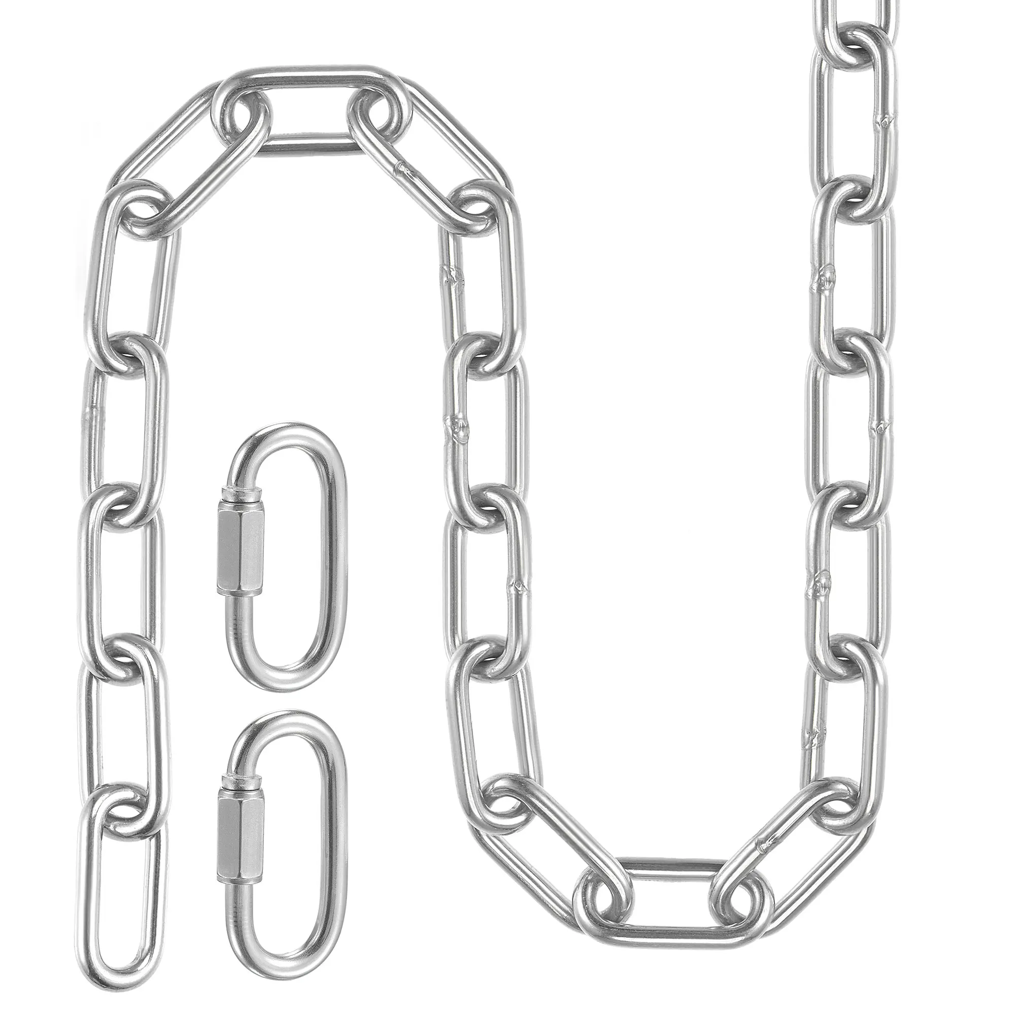 Uxcell Proof Coil Chain 1.2m 4.95mm Thick 771Lbs with 2 Quick Link 304 Stainless Steel
Uxcell Proof Coil Chain 1.2m 4.95mm Thick 771Lbs with 2 Quick Link 304 Stainless Steel