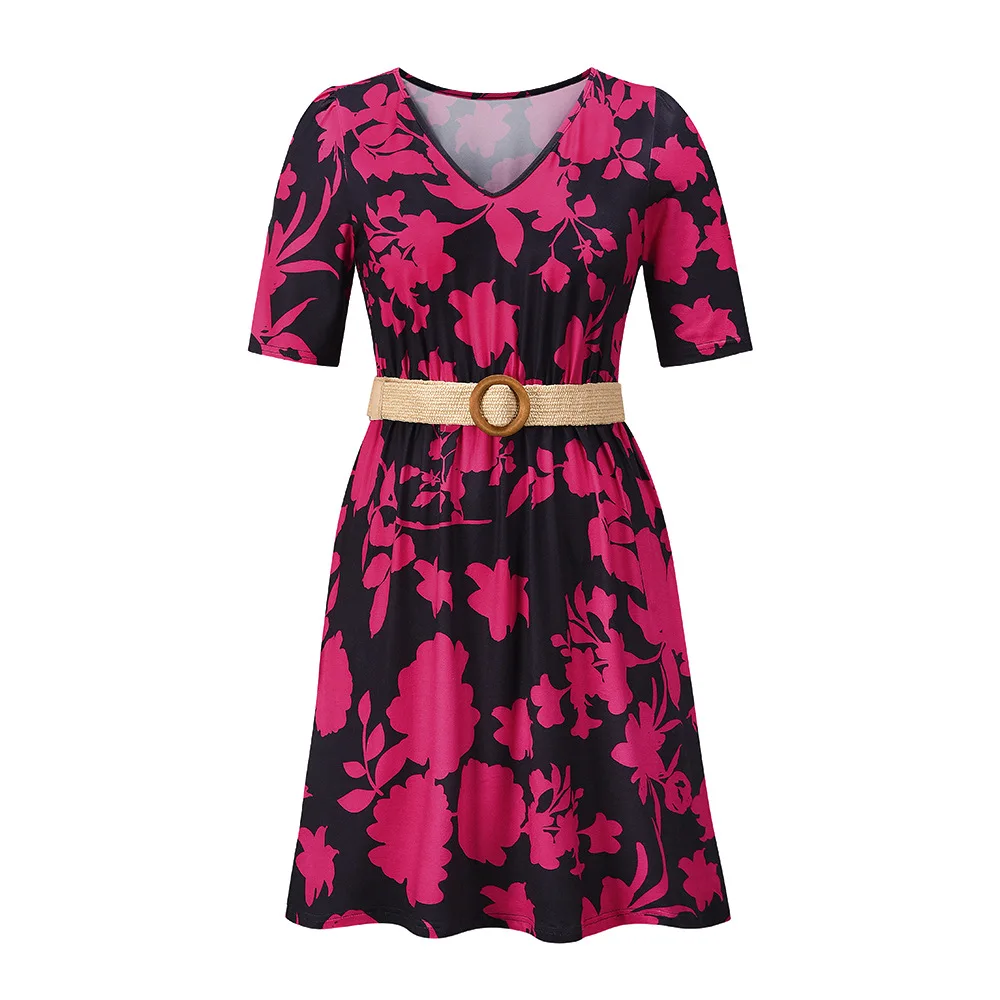Summer Bohemian Floral Mini Dress Women Fashion Casual V-neck Belt Slim Floral Floral Dress Women
Summer Bohemian Floral Mini Dress Women Fashion Casual V-neck Belt Slim Floral Floral Dress Women