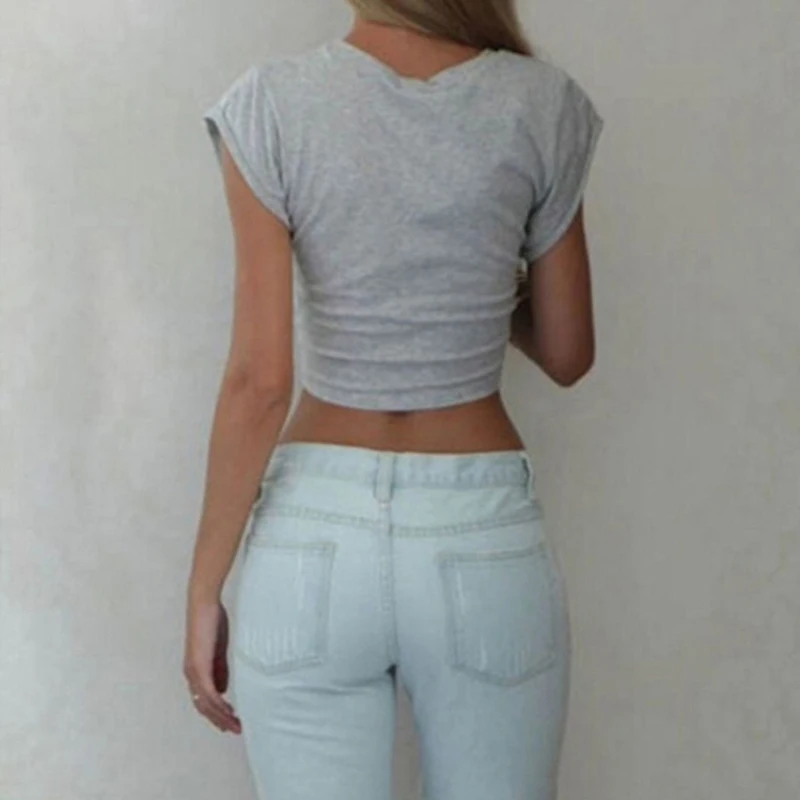 Summer T Shirt Bow Tie Crop Tops Sexy Solid Tshirt For Women Casual Tee Tops Summer Short Sleeve Top Camiseta Mujer
Summer T Shirt Bow Tie Crop Tops Sexy Solid Tshirt For Women Casual Tee Tops Summer Short Sleeve Top Camiseta Mujer
