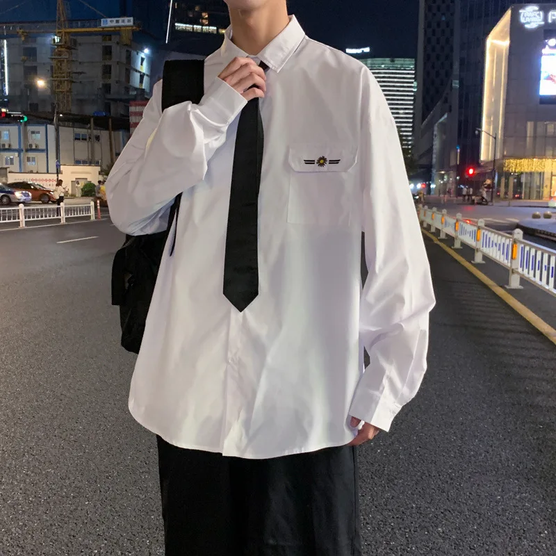 WFF College Style Shirt Men's Long Sleeve Korean Fashion Lovers Class White Shirt With Men's And Women's Shirts Oversized Shirt
WFF College Style Shirt Men's Long Sleeve Korean Fashion Lovers Class White Shirt With Men's And Women's Shirts Oversized Shirt