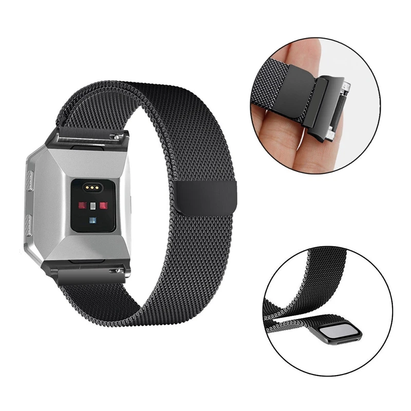 2 Pcs for Fitbit Ionic Bands Large Replacement Magnetic Loop Strap Stainless Steel Wrist Band, Rose Gold & Black 
2 Pcs for Fitbit Ionic Bands Large Replacement Magnetic Loop Strap Stainless Steel Wrist Band, Rose Gold & Black
