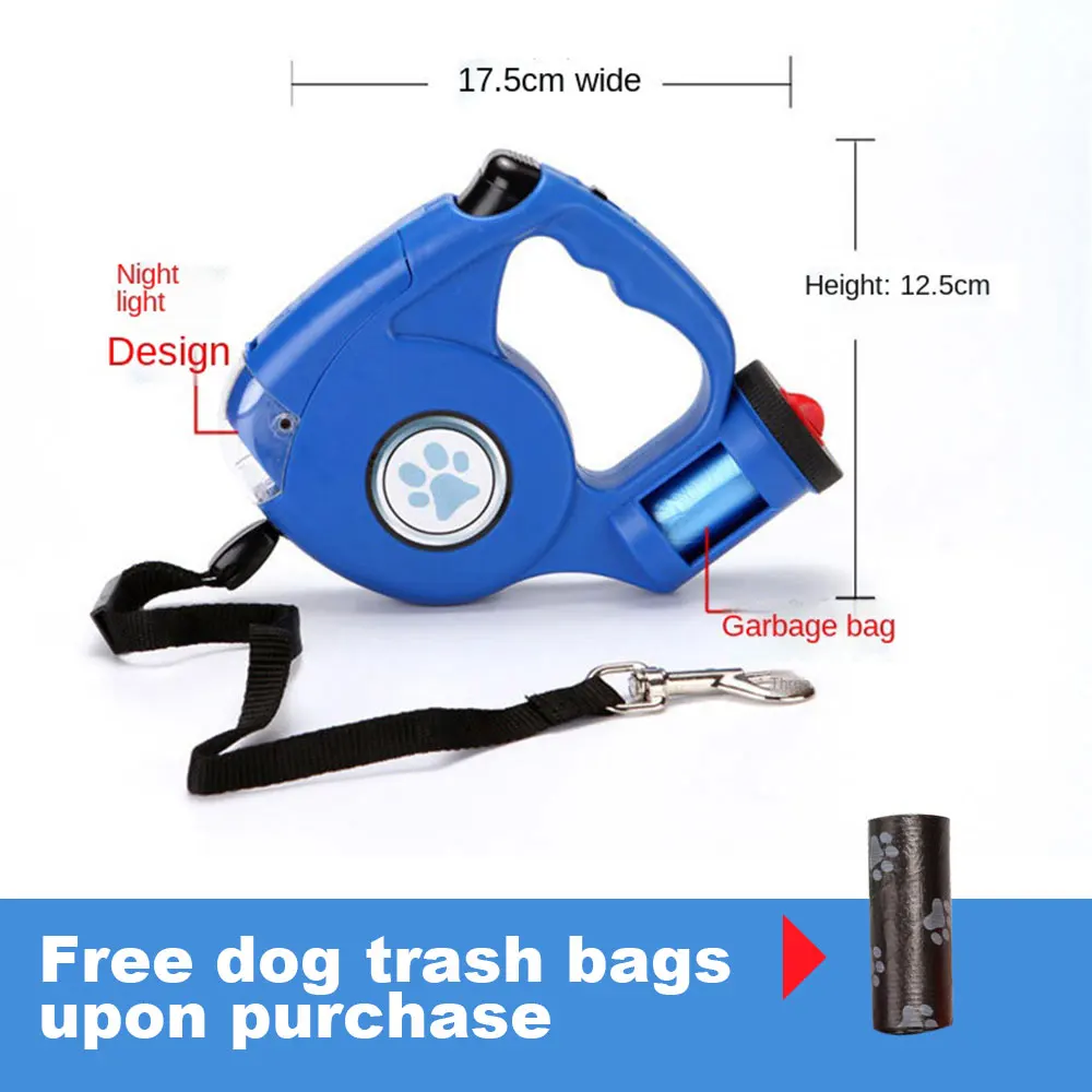 Retractable Led Dog Leash Automatic Traction Rope with Light Lamp Garbage Bag Household Telescopic for A Dog Pet Accessories
Retractable Led Dog Leash Automatic Traction Rope with Light Lamp Garbage Bag Household Telescopic for A Dog Pet Accessories