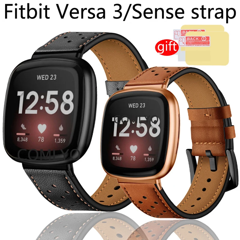 For Fitbit Versa 3 Smart Watch Leather Strap band for Fitbit Sense smart watch Screen protector film
For Fitbit Versa 3 Smart Watch Leather Strap band for Fitbit Sense smart watch Screen protector film