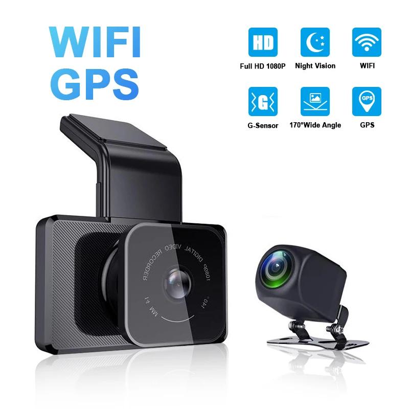 New GPS Car DVR Wifi Dash Cam With HD Rear View Camera 1080P Night Vision Video Recorder 170 Degree Viewing Angle Dual Cameras
New GPS Car DVR Wifi Dash Cam With HD Rear View Camera 1080P Night Vision Video Recorder 170 Degree Viewing Angle Dual Cameras