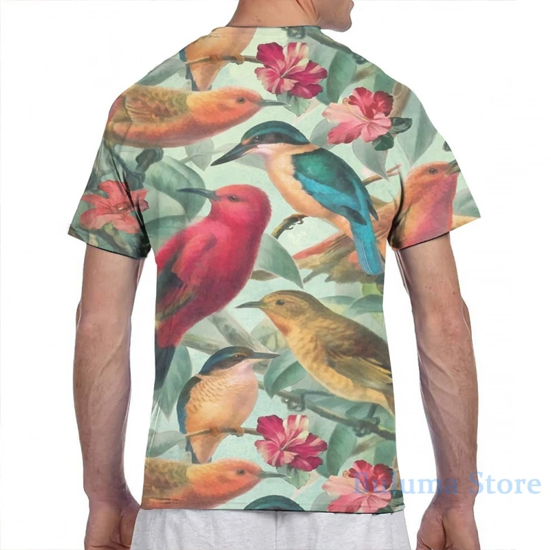 Birds in a summer garden men T-Shirt women all over print fashion girl t shirt boy tops tees Short Sleeve tshirts | Мужская одежда