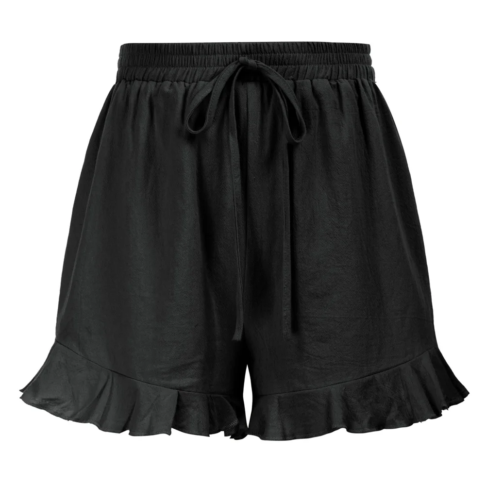 Summer Shorts Women Wide-Legs Shorts Loose Elastic Waist Solid Color Ruffles Young Girl Breathable Fashion Ladies Shorts Female
Summer Shorts Women Wide-Legs Shorts Loose Elastic Waist Solid Color Ruffles Young Girl Breathable Fashion Ladies Shorts Female