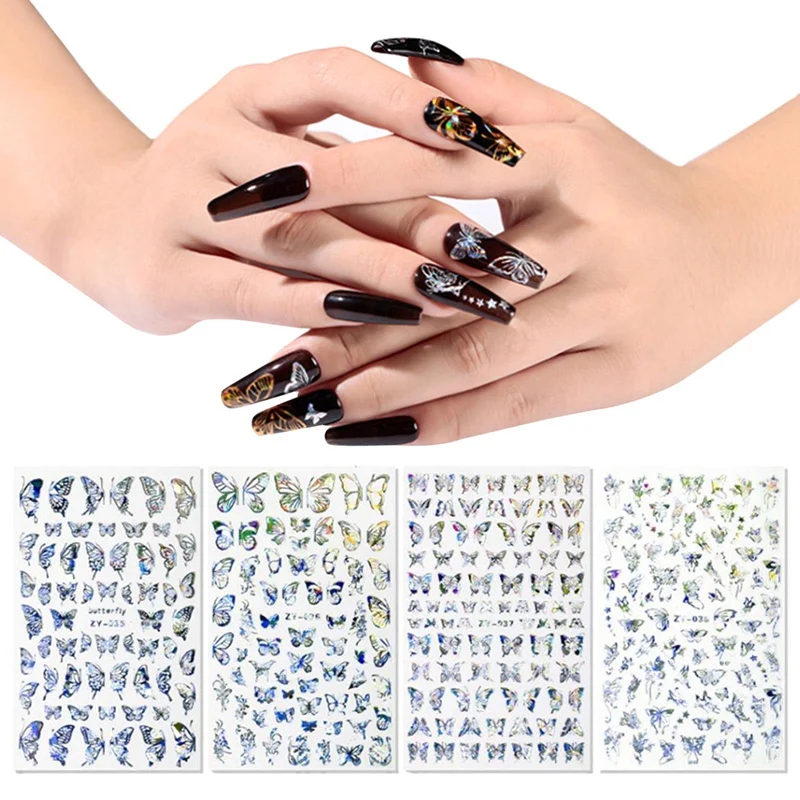 Holographics 3D Nail Stickers Butterfly Hollowing Design Transfer Sticker Laser Colorful Adhensive Decal Nail Art Decoration
Holographics 3D Nail Stickers Butterfly Hollowing Design Transfer Sticker Laser Colorful Adhensive Decal Nail Art Decoration