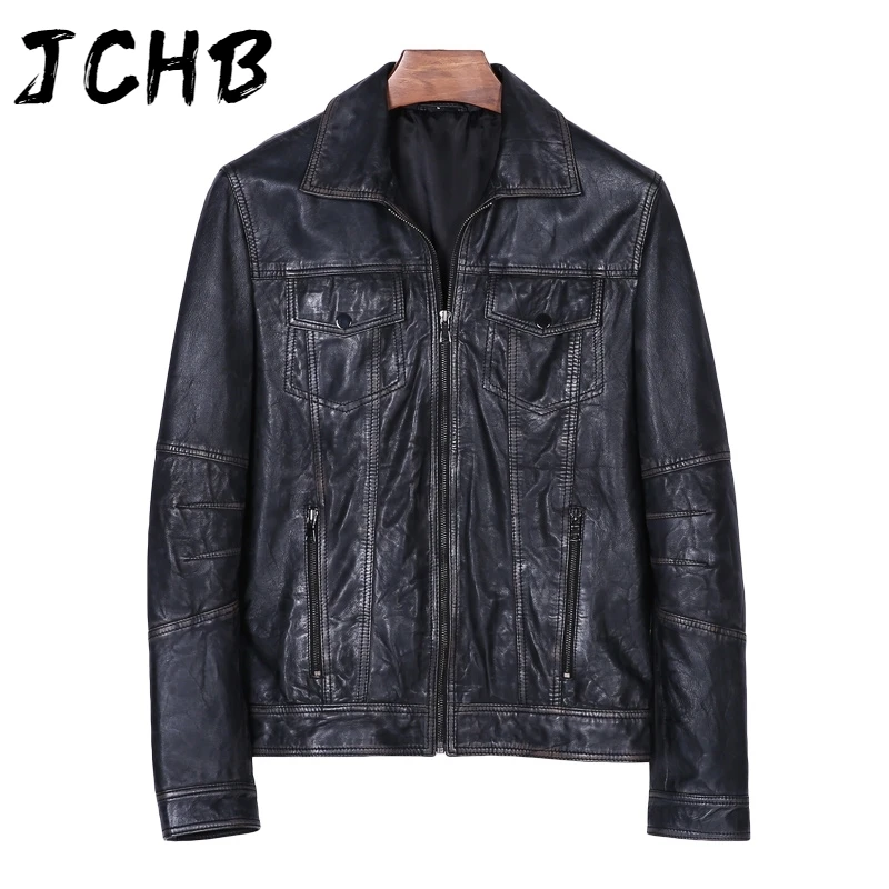Real JCHB Genuine Leather Jacket Men Sheepskin Leather Coat Motorcycle Jacket Man Vintage Slim Fit Biker Men Leather Jackets
Real JCHB Genuine Leather Jacket Men Sheepskin Leather Coat Motorcycle Jacket Man Vintage Slim Fit Biker Men Leather Jackets