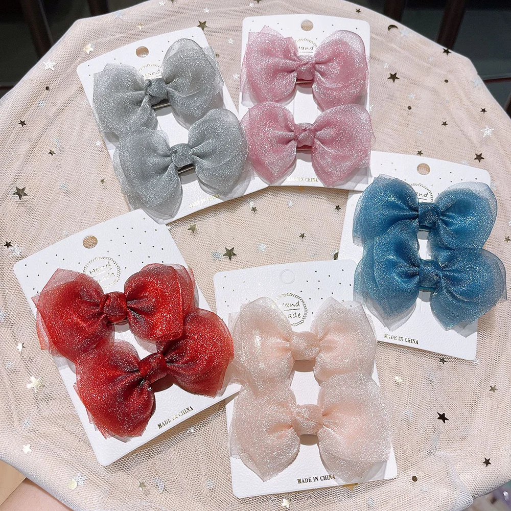 Pair Children Girl Gauze Princess Headwear Hair Accessories Pearl Bow Hairpin Hair Clip 
Pair Children Girl Gauze Princess Headwear Hair Accessories Pearl Bow Hairpin Hair Clip