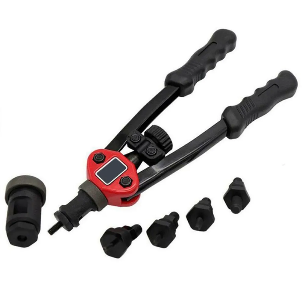 BT-606 1pcs Riveter Tool Black + Red 1pcs Wrench Durable Kit Length 330mm