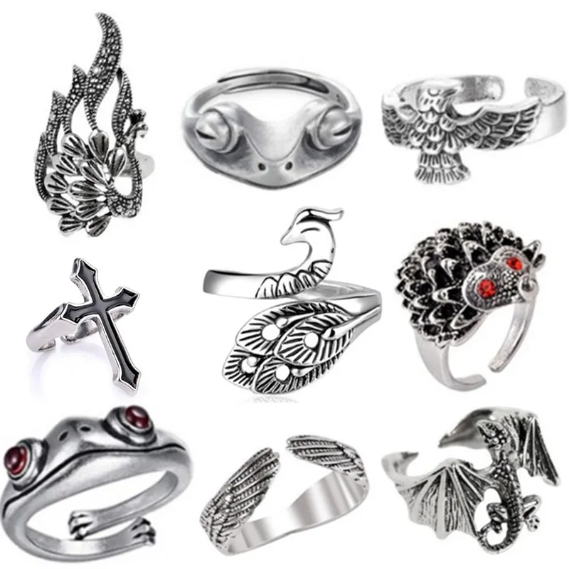 Vintage Black Big Cross Peacock Phoenix Open Ring Unisex Party Jewelry Gothic Metal Finger Ring
Vintage Black Big Cross Peacock Phoenix Open Ring Unisex Party Jewelry Gothic Metal Finger Ring