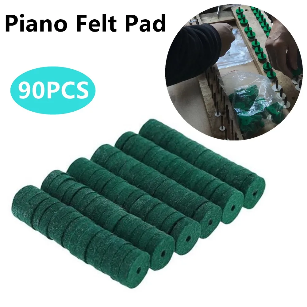 

90pcs Piano Keyboard Washers Tuning Felt Ring Pad Pianos Repair Accessorys Musical Instrument Repair Tool Parts Green