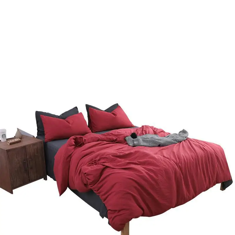 Solid Color Muji Style Four Piece Simple Super Soft Set Student Dormitory Single Double Quilt Cover Home Bedroom Bedding
Solid Color Muji Style Four Piece Simple Super Soft Set Student Dormitory Single Double Quilt Cover Home Bedroom Bedding