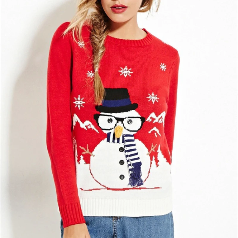 Casual Woman Embroidery Christmas Sweater Pop Autumn Winter Fashion Ladie Snowman Pullover Female Christmas-Tree Knitwear
Casual Woman Embroidery Christmas Sweater Pop Autumn Winter Fashion Ladie Snowman Pullover Female Christmas-Tree Knitwear