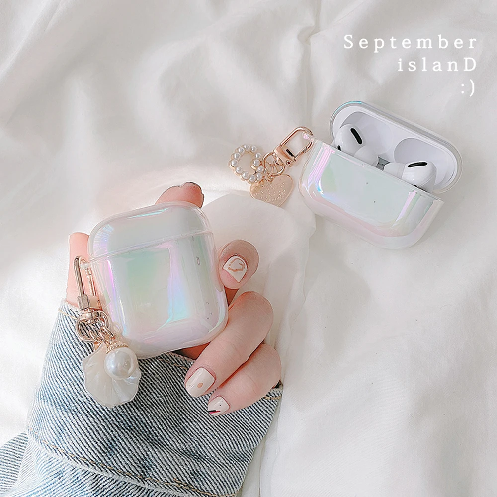 Rainbow Colorful Shell Case for Apple Airpods 1 2 Bracelet Chain Case for AirPods Pro Bluetooth Earphone Case Box with Keychain
Rainbow Colorful Shell Case for Apple Airpods 1 2 Bracelet Chain Case for AirPods Pro Bluetooth Earphone Case Box with Keychain