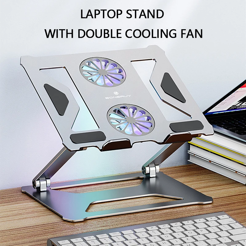 The New Laptop Stand With Double Cooling Fan Aluminum Foldable General Bracket For Macbook Air Desk Portable Laptop Holder
The New Laptop Stand With Double Cooling Fan Aluminum Foldable General Bracket For Macbook Air Desk Portable Laptop Holder
