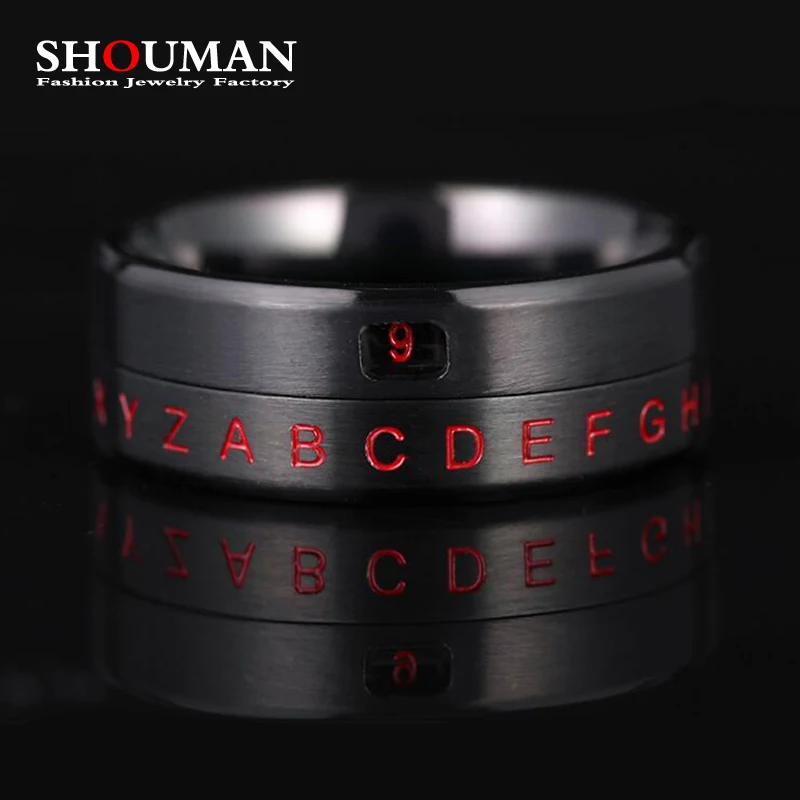SHOUMAN Viking Men's Finger Spinner Stress Reliever Titanium Steel Black Color Letter Number Ring Best Gift for Male Jewelry
SHOUMAN Viking Men's Finger Spinner Stress Reliever Titanium Steel Black Color Letter Number Ring Best Gift for Male Jewelry