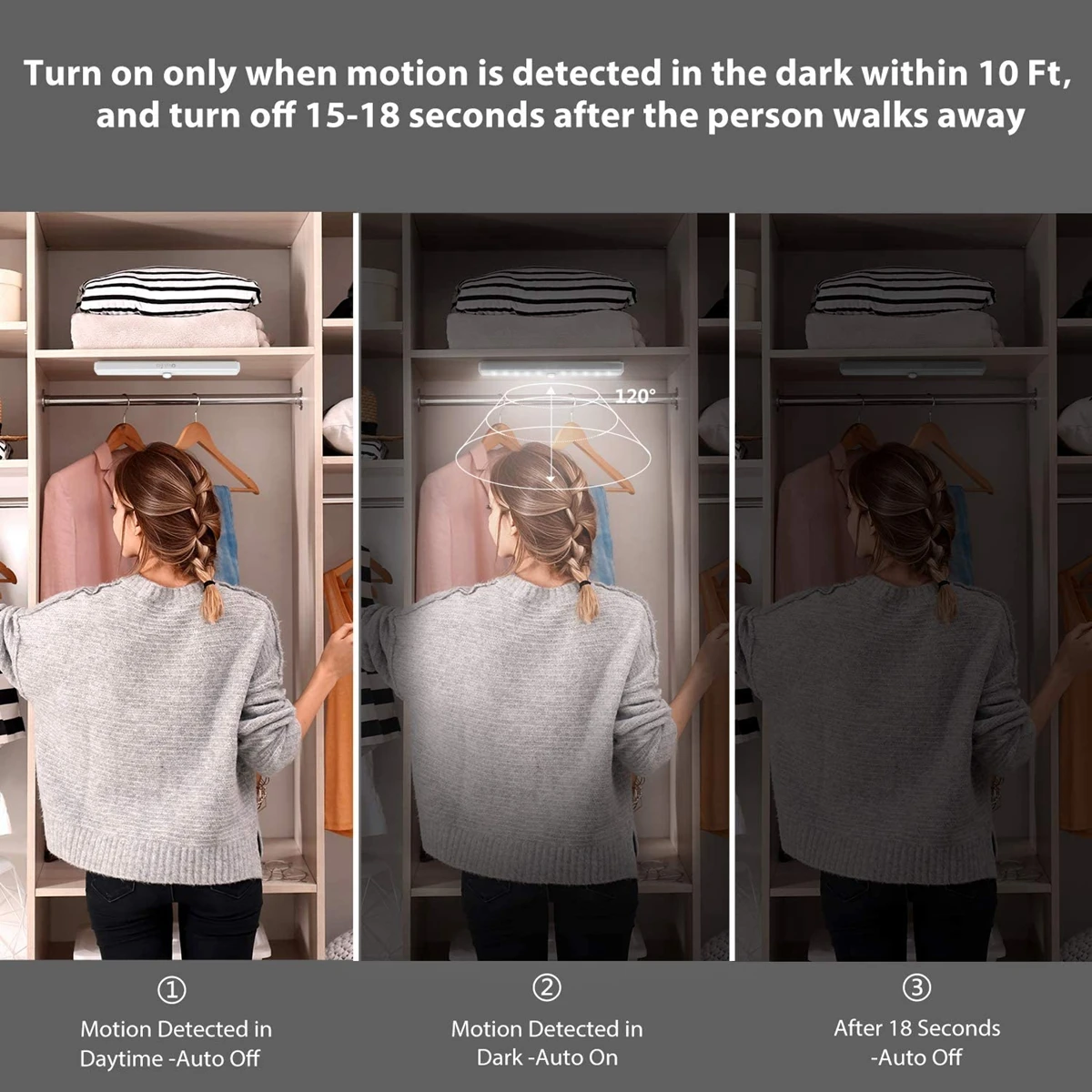 Motion Sensor Light Under Cabinet Light Cupboard Wardrobe Bed Lamp Wireless LED Night Light for Closet Stairs Bedroom Kitchen
Motion Sensor Light Under Cabinet Light Cupboard Wardrobe Bed Lamp Wireless LED Night Light for Closet Stairs Bedroom Kitchen