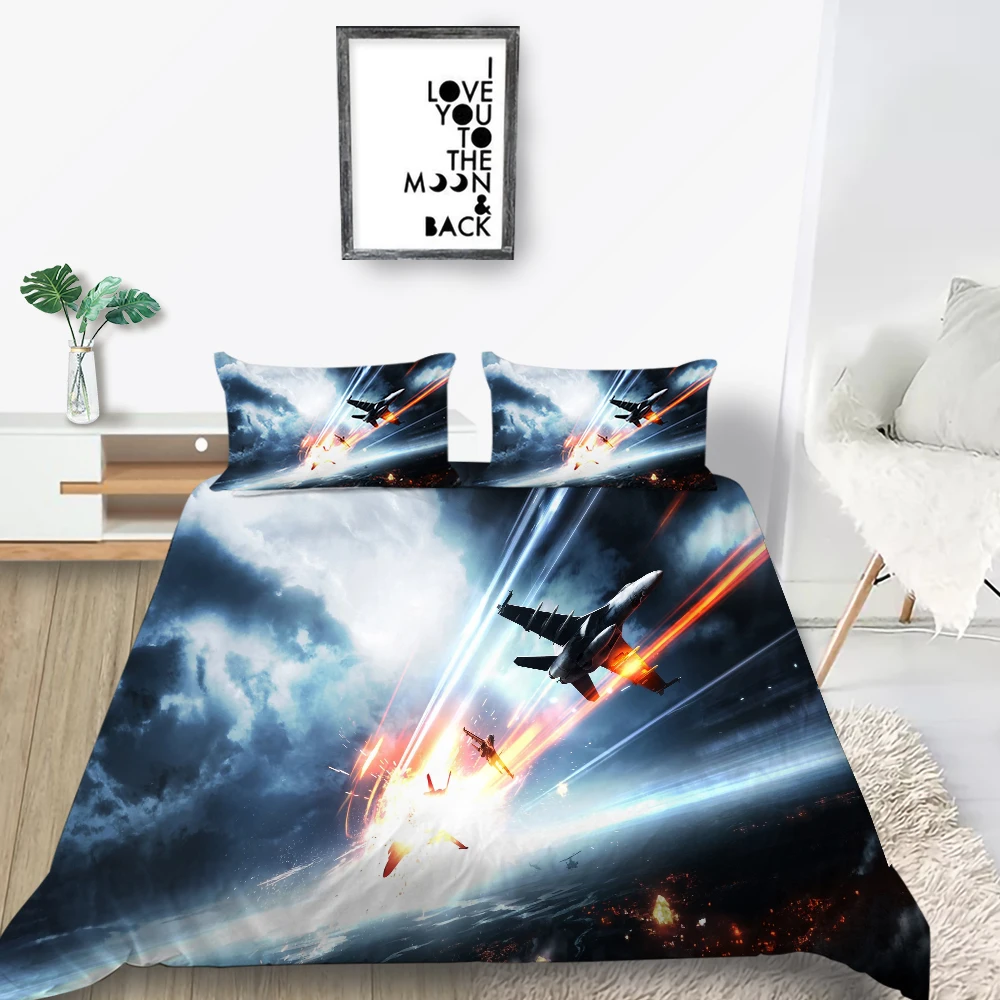 Airplane War Bedding Set Fashion 3D Cool Fighter Duvet Cover Queen King Twin Full Single Double Unique Design Bed Set 
Airplane War Bedding Set Fashion 3D Cool Fighter Duvet Cover Queen King Twin Full Single Double Unique Design Bed Set