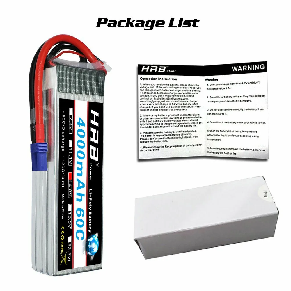 1/2 packs HRB lipo battery 4S 14.8v 4000mah 60c with T Deans EC5 plug for Axial Truggy rc car Race tanks drones helicopter boat
1/2 packs HRB lipo battery 4S 14.8v 4000mah 60c with T Deans EC5 plug for Axial Truggy rc car Race tanks drones helicopter boat