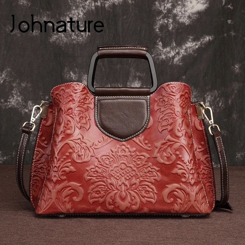 Johnature Genuine Leather Large Capacity Casual Floral Shoulder&Crossbody Bags 2021 New Vintage Leisure Embossing Women Handbag
Johnature Genuine Leather Large Capacity Casual Floral Shoulder&Crossbody Bags 2021 New Vintage Leisure Embossing Women Handbag