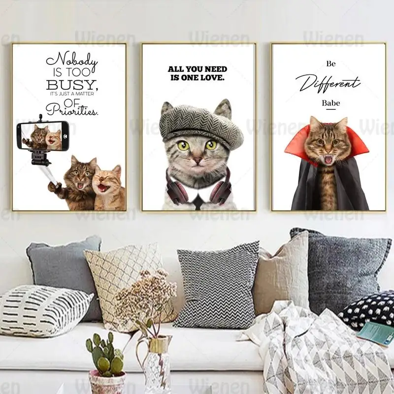 Funny Creative Cat Modern Posters and Prints Kitten Pet Life Quotes Nordic Wall Art Canvas Painting Living Room Decor Home Decor
Funny Creative Cat Modern Posters and Prints Kitten Pet Life Quotes Nordic Wall Art Canvas Painting Living Room Decor Home Decor