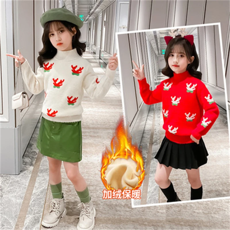 Girls Sweater Wool Coat Thicken Velvet 2022 Fashion Warm Winter Autumn Knitting Tops Jacket High Quality Children's Clothing
Girls Sweater Wool Coat Thicken Velvet 2022 Fashion Warm Winter Autumn Knitting Tops Jacket High Quality Children's Clothing