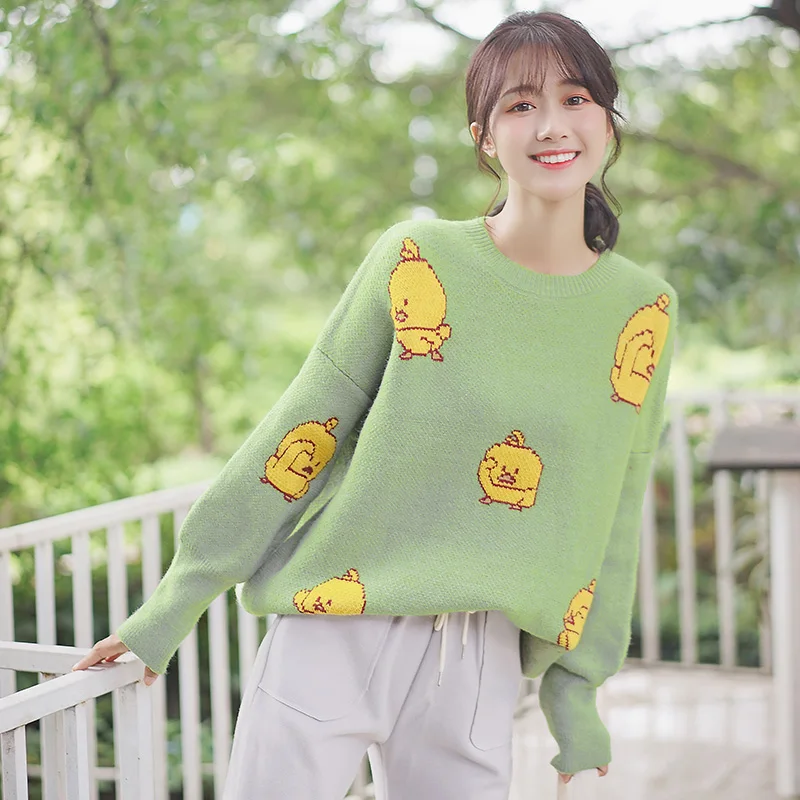 Chic Khaki 2019 New Autumn and Winter Cartoon Embroidered Sweater Women's Loose round Neck Base Pullover Long Sleeve Sweater
Chic Khaki 2019 New Autumn and Winter Cartoon Embroidered Sweater Women's Loose round Neck Base Pullover Long Sleeve Sweater
