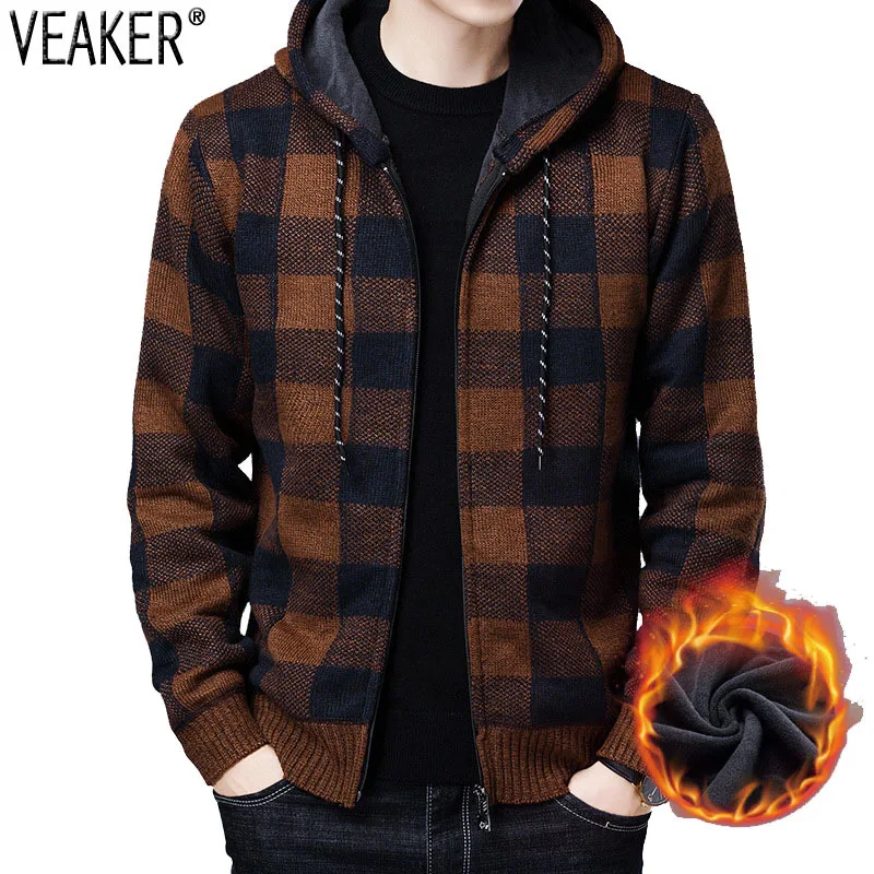 2021 Autumn New Men's Plaid Sweater coat Male Winter Thick Long Sleeve Zipper Hooded Sweater Outerwear M-3XL 
2021 Autumn New Men's Plaid Sweater coat Male Winter Thick Long Sleeve Zipper Hooded Sweater Outerwear M-3XL