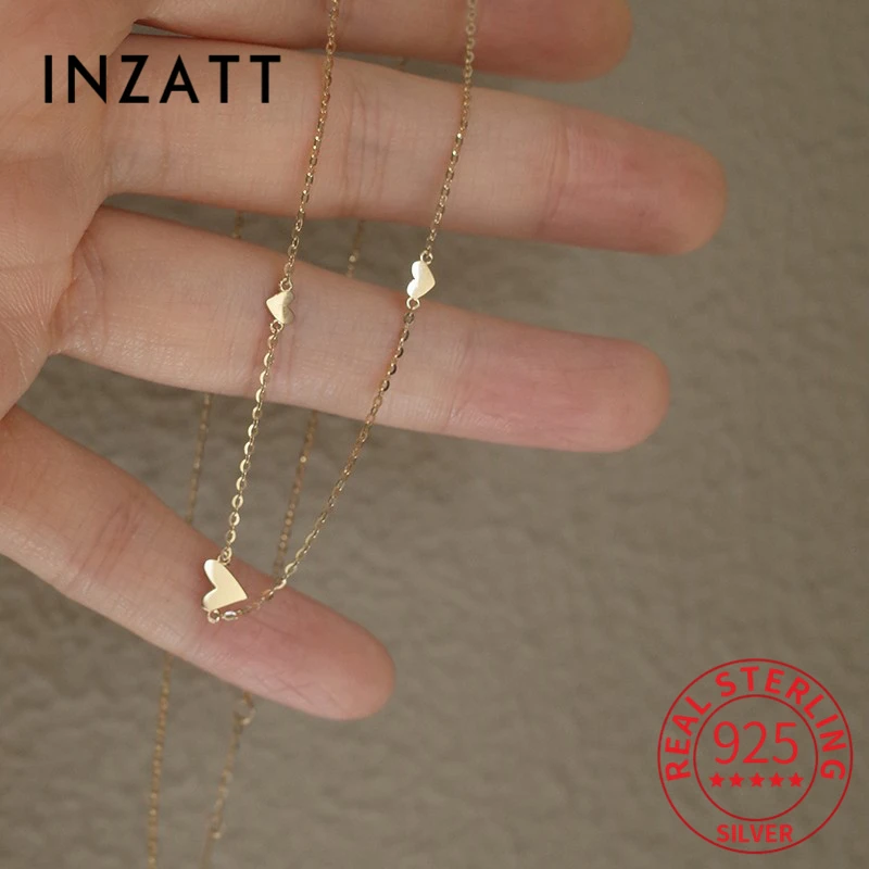 INZATT Real 925 Sterling Silver Heart Choker 14K Gold Necklace For Fashion Women Party Minimalist Fine Jewelry Cute Accessories 
INZATT Real 925 Sterling Silver Heart Choker 14K Gold Necklace For Fashion Women Party Minimalist Fine Jewelry Cute Accessories