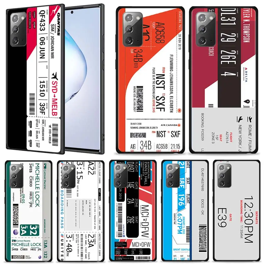 Phone Case For Samsung Galaxy Note 20 Ultra 10 Plus Lite 5G 9 8 Black Cover TPU Back Soft Shell Boarding Pass Ticket label
Phone Case For Samsung Galaxy Note 20 Ultra 10 Plus Lite 5G 9 8 Black Cover TPU Back Soft Shell Boarding Pass Ticket label
