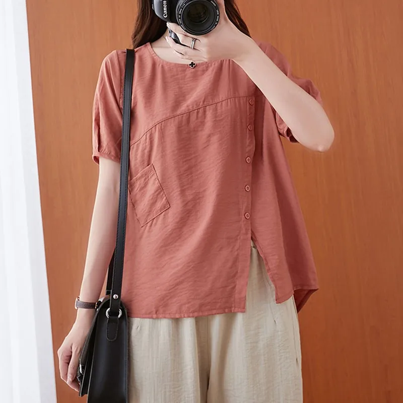 Women Cotton Linen Casual T-shirts New Arrival 2021 Summer Simple Style O-neck Solid Color Loose Female Thin Tops Tees S3727
Women Cotton Linen Casual T-shirts New Arrival 2021 Summer Simple Style O-neck Solid Color Loose Female Thin Tops Tees S3727
