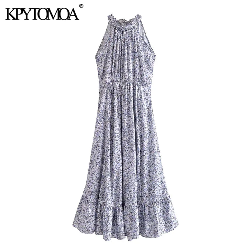 KPYTOMOA Women 2021 Chic Fashion Floral Print Ruffled Midi Dress Vintage Halter Neck Elastic Waist Female Dresses Vestidos Mujer
KPYTOMOA Women 2021 Chic Fashion Floral Print Ruffled Midi Dress Vintage Halter Neck Elastic Waist Female Dresses Vestidos Mujer