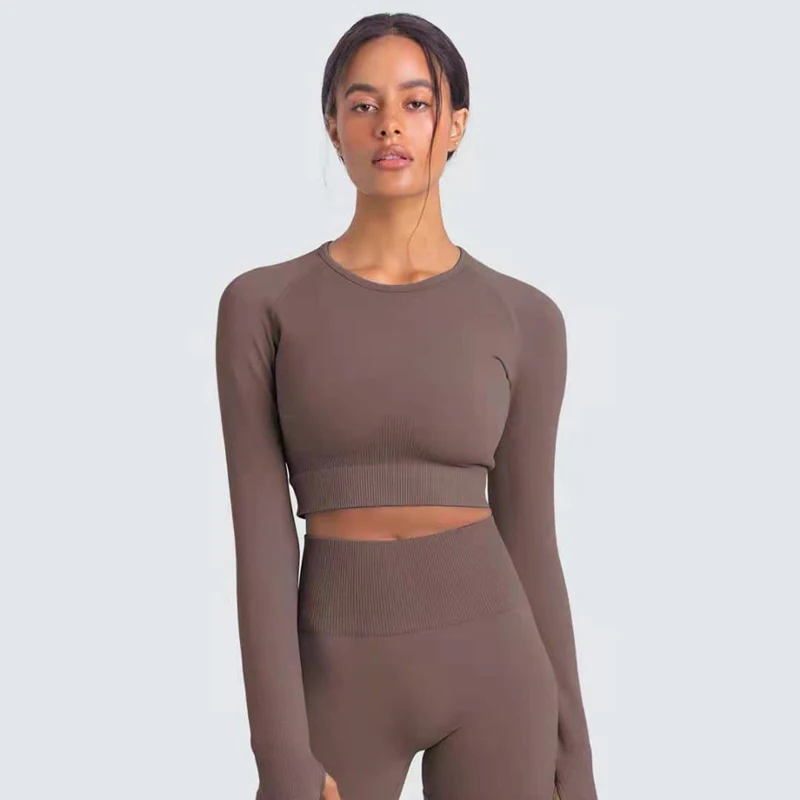 Two Piece Suit For Yoga Fitness Long Sleeve Sport Outfits Crop Top Leggings Tracksuit Women Workout Gym Clothing Sportswear
Two Piece Suit For Yoga Fitness Long Sleeve Sport Outfits Crop Top Leggings Tracksuit Women Workout Gym Clothing Sportswear