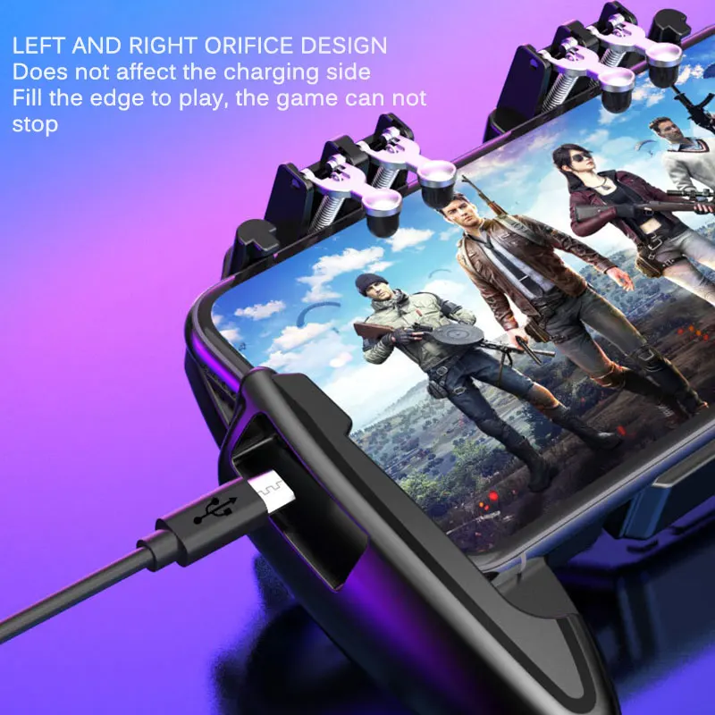For PUBG IOS Android Six 6 Finger Operating Gamepad With Cooling Fan Mobile Joystick Controller Turnover Button Gamepad
For PUBG IOS Android Six 6 Finger Operating Gamepad With Cooling Fan Mobile Joystick Controller Turnover Button Gamepad