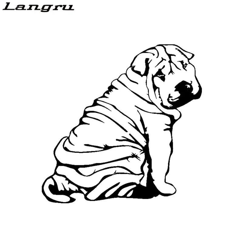 Langru 18 см * 17 9 декор искусство собака животное шар пей щенок Виниловая Наклейка