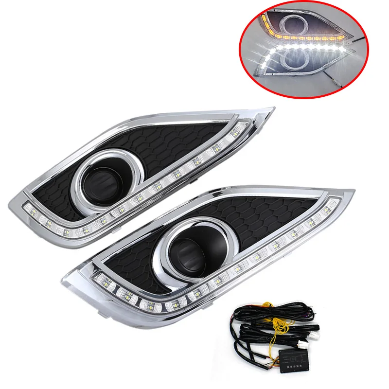 1 Pair Fit For Honda CRV 2013 Auto DRL LED Daytime Running Lamp Daylight Lamp Fog Light With Turn Yellow Signal Car Accessories
1 Pair Fit For Honda CRV 2013 Auto DRL LED Daytime Running Lamp Daylight Lamp Fog Light With Turn Yellow Signal Car Accessories
