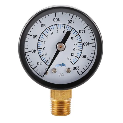 

50mm 1/4NPT 0-200psi 0-14kg/cm² Barometer Hydraulic Gauge oil Fluid Pressure Gauge Meter diameter radial for Air Compressor