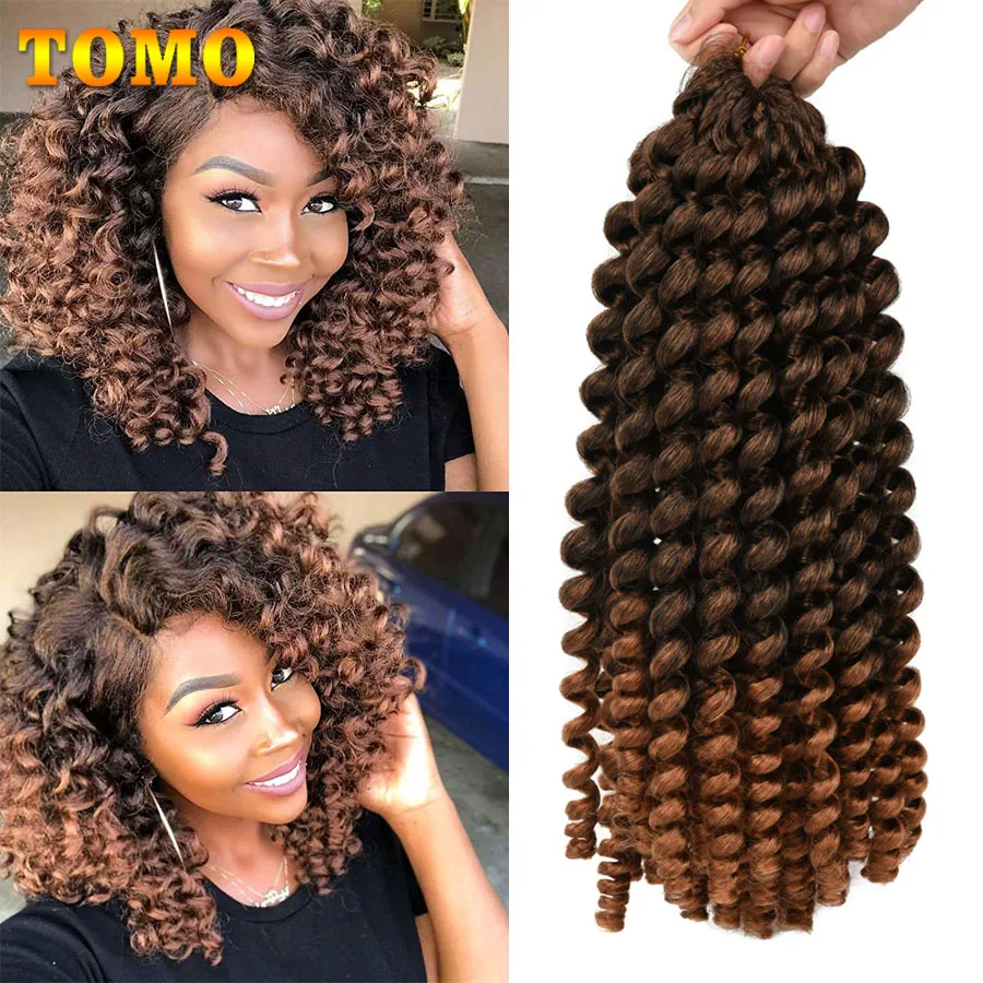 

TOMO 8 12 дюймов Волшебные вьющиеся косички волос Омбре синтетические Jamaican Bounce африканские плетеные волосы для наращивания для черных женщин