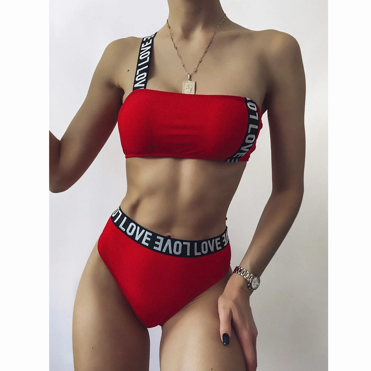 2021 Bikinis High Waist Bikini Set Bandeau Swimsuit Female One Shoulder Swimwear Women Bathing Suits Swimming Suit Luxury
2021 Bikinis High Waist Bikini Set Bandeau Swimsuit Female One Shoulder Swimwear Women Bathing Suits Swimming Suit Luxury