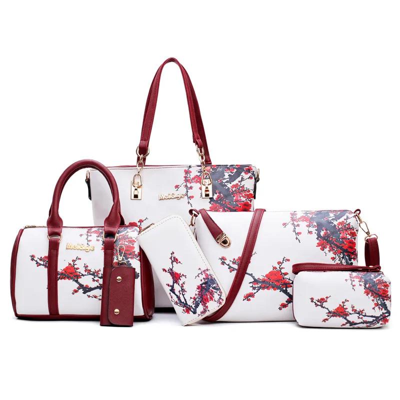 New Arrivals 6pcs/Set Fashion Women Handbags Prints PU Leather Composite Bag Clutch Set Large Shoulder Bag Purse Female Set Bag
New Arrivals 6pcs/Set Fashion Women Handbags Prints PU Leather Composite Bag Clutch Set Large Shoulder Bag Purse Female Set Bag