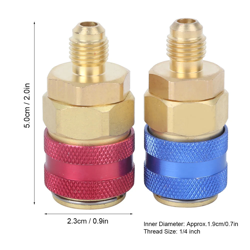 Air Conditioning Quick Coupler Connector Brass Adapters for R134A High Low Red Blue Sidequick
Air Conditioning Quick Coupler Connector Brass Adapters for R134A High Low Red Blue Sidequick