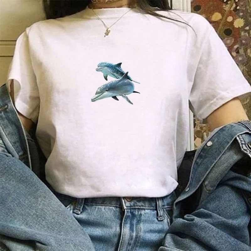 T-shirts Women Short Sleeve Dolphin Women-clothing Women's Fashion Summer Woman for 2021 Tops Clothes Vintage With Sleeves Kawai
T-shirts Women Short Sleeve Dolphin Women-clothing Women's Fashion Summer Woman for 2021 Tops Clothes Vintage With Sleeves Kawai