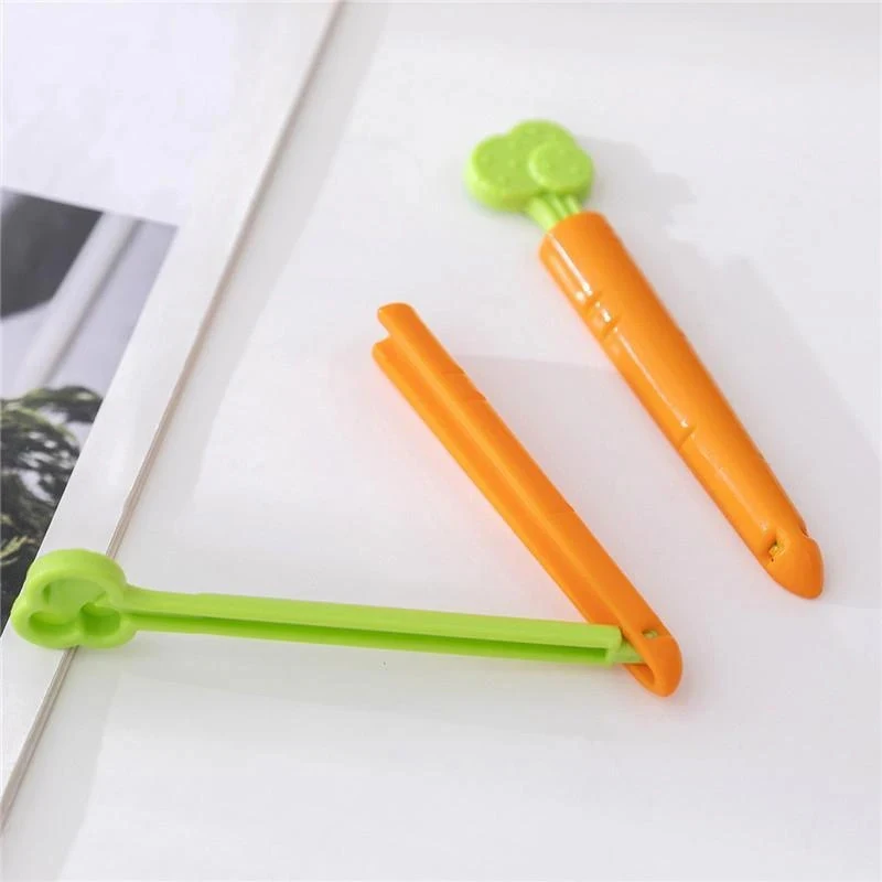 

5Pcs Carrot Food Bag Sealing Clip Fresh-Keeping Clamp Sealer For Food And Snack Bags Kitchen