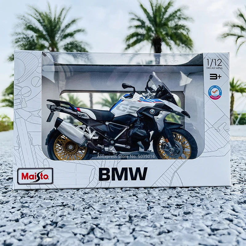 Модель автомобиля Maisto 1:12 BMW R 1250 GS литье под давлением из базового сплава для