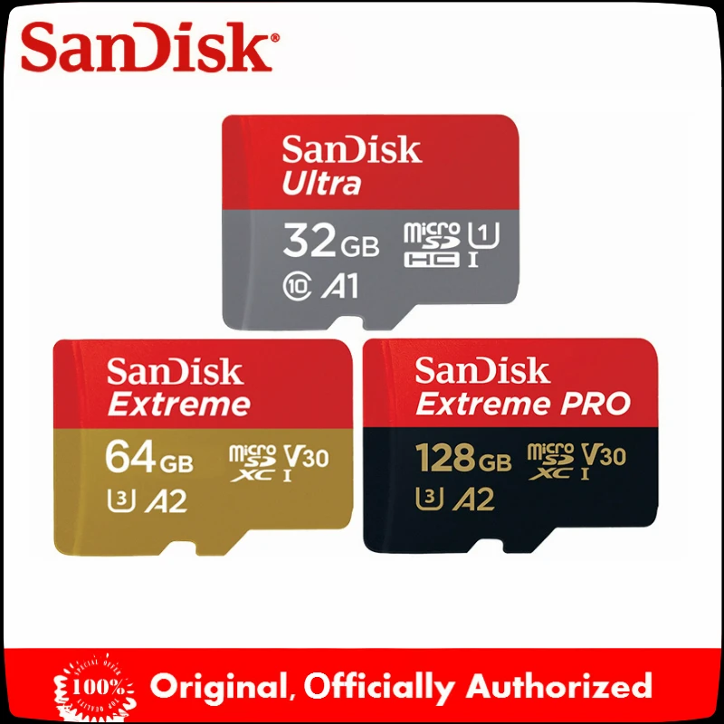 

SanDisk Micro SD 128GB A1 Memory Card 16gb 32gb 64GB 256GB EXTREME PRO U3 A2 4K cartao de memoria TF flash microsd Cards